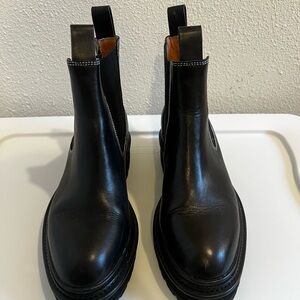 Alias Mae Black Leather Ankle Boots Size 38